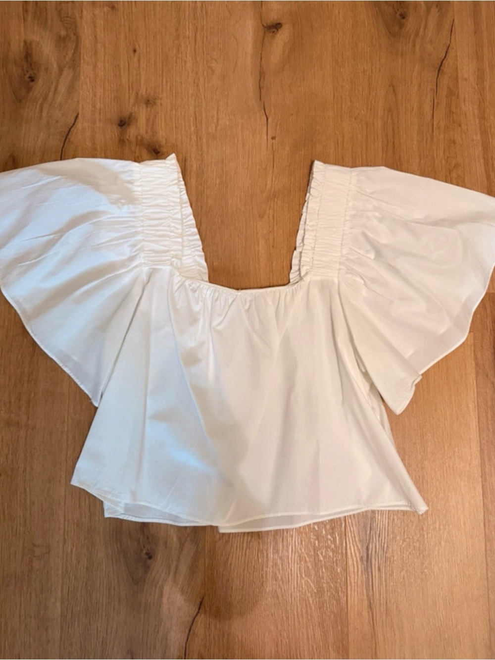 Karlie White Off-Shoulder Ruffle Sleeve Top